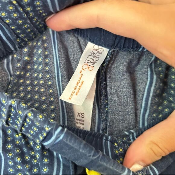 Gilligan & O’Malley Navy Flower Stripe Pajama Pants - Picture 2 of 3